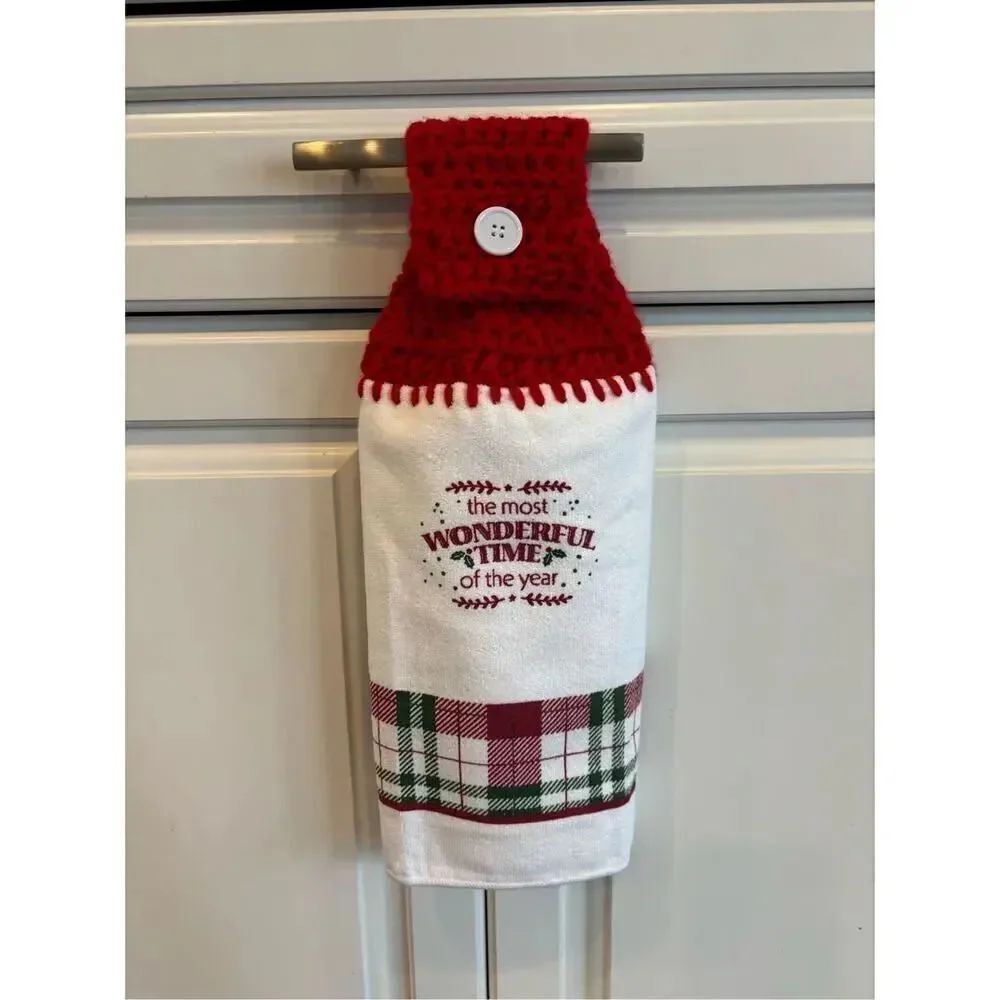 Crochet Top Kitchen Towel- The most wonderful time of the year